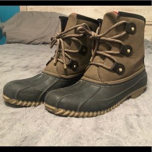Tommy Hilfiger Army Green Duck Boots